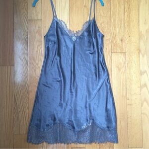 Victoria's Secret Gray Chemise with Lace Trim